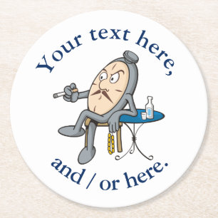 Relaxing clock round paper coaster