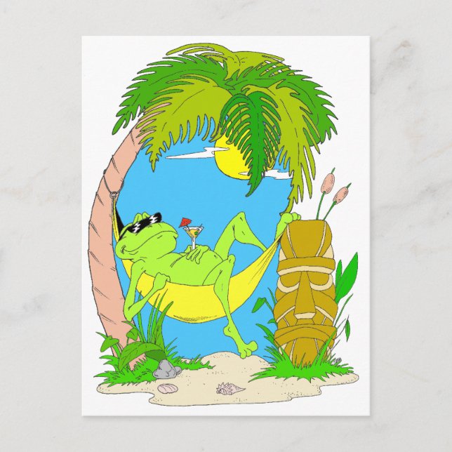 Relaxing Frog Postcard (Front)
