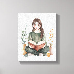 Relaxing Girl Boss Canvas Print