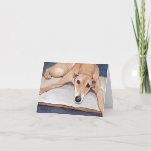 Relaxing Greyhound Dog Art Note Card