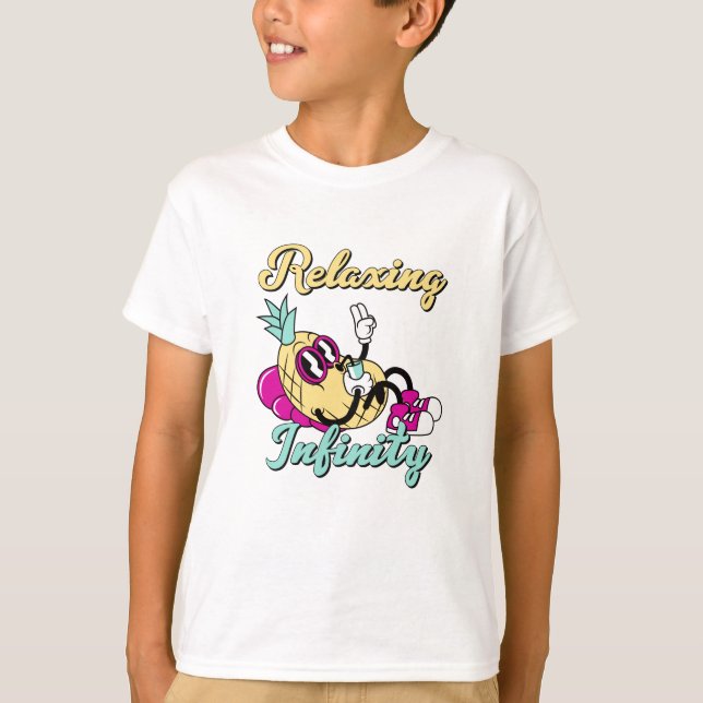Relaxing Infinity Pineapple | Cute Design T-Shirt (Front)