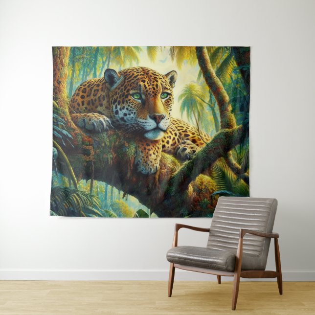 Relaxing Jaguar  Tapestry (In Situ (Horizontal))