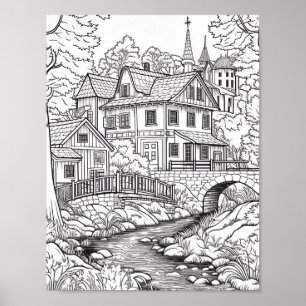 Relaxing Landscape Colouring Poster
