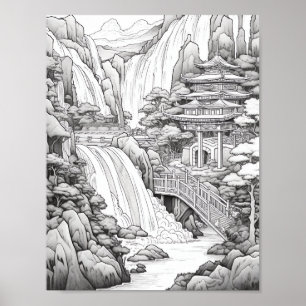 Relaxing Landscape Colouring Poster
