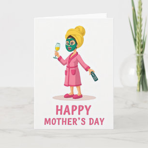 Relaxing Mothers Day Illustration Card
