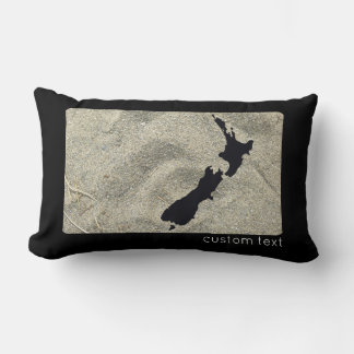 RELAXING NEW ZEALAND SAND BEACH BLACK NZ KIWIANA LUMBAR PILLOW