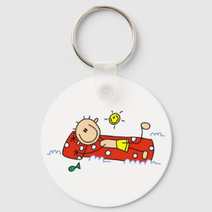 Relaxing on Air Mattress Keychain