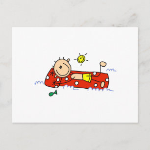 Relaxing on Air Mattress Postcard