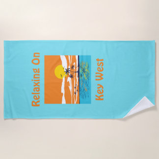 Relaxing On Key West - Nautical Beach Towel