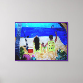 Relaxing on the beach canvas print