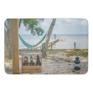 Relaxing on the beach  photo   bath mat