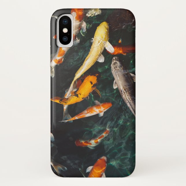 Relaxing Orange & White Asian Koi Fish Pond Case-Mate iPhone Case (Back)