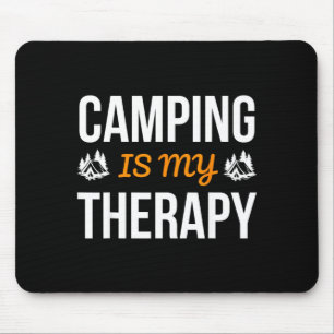Relaxing outdoor quote camping is therapy nature mouse pad