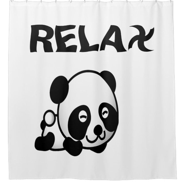 Relaxing Panda Shower Curtain (Front)
