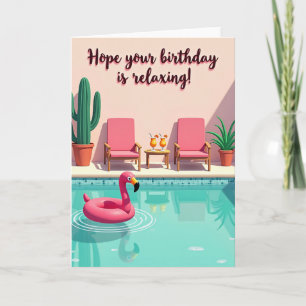 Relaxing Poolside Birthday Card