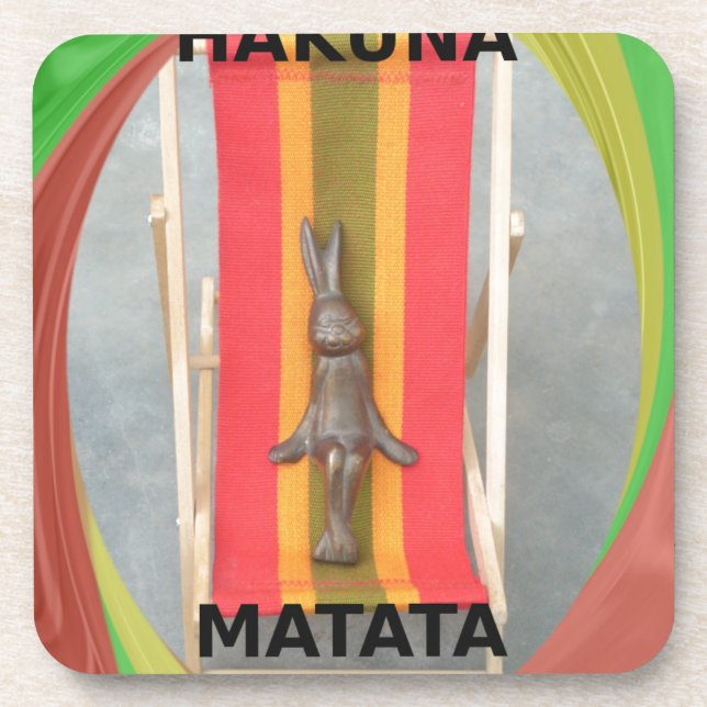 Relaxing Rabbit Vector Artwork Print Design Coaster (Front)