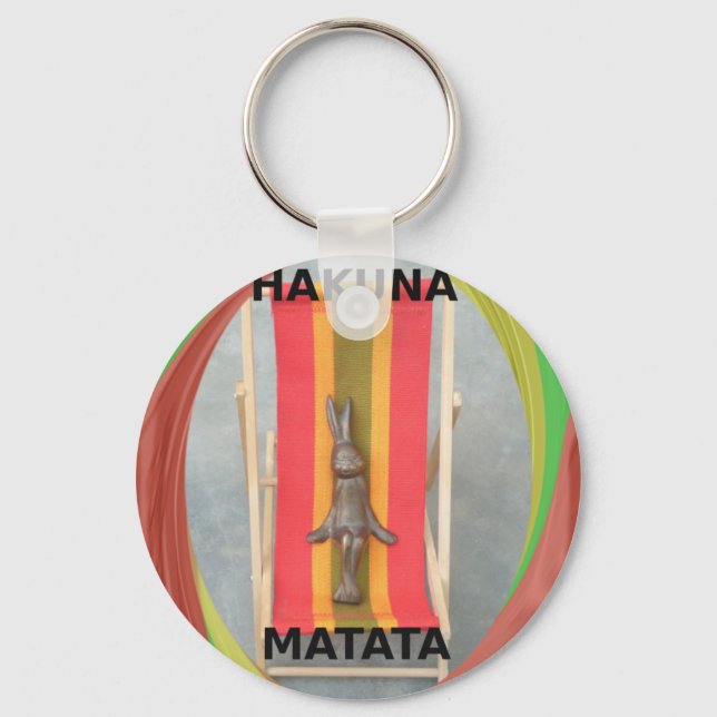 Relaxing Rabbit Vector Artwork Print Design Keychain (Front)
