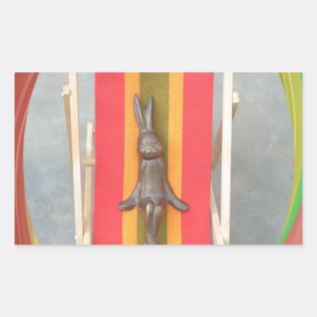 Relaxing Rabbit Vector Artwork Print Design Sticker (Front)