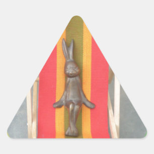 Relaxing Rabbit Vector Artwork Print Design Triangle Sticker