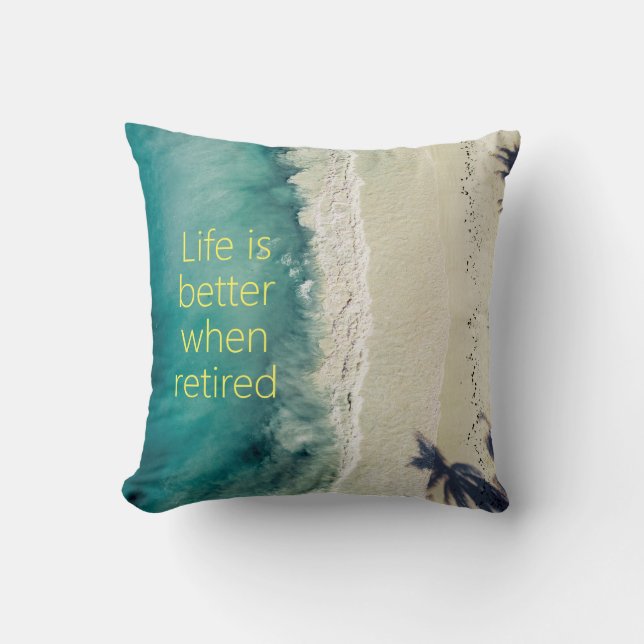 Relaxing Retired Beach Image Pillow (Front)