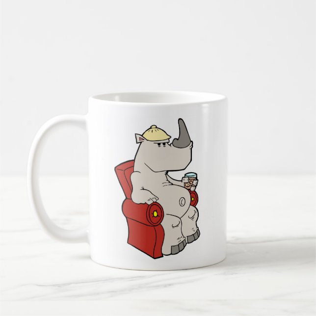 Relaxing Rhino  Coffee Mug (Left)