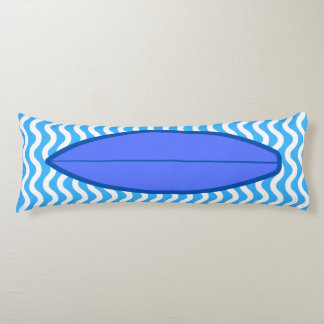 Relaxing Royal Blue Waves Surfing Body Pillow