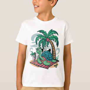 Relaxing Sea Turtle Under Palm Trees T-Shirt