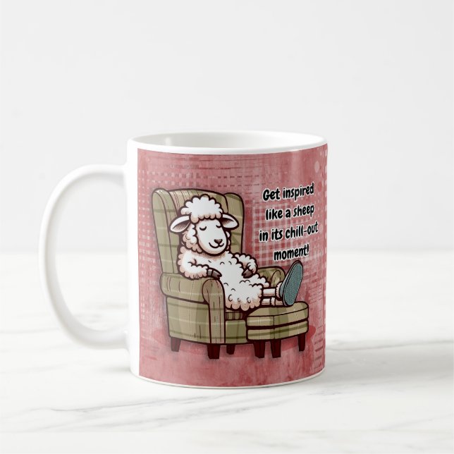 Relaxing sheep coffee mug (Left)