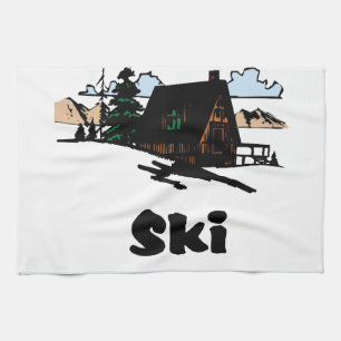 Relaxing Ski Lodge Kitchen Towel