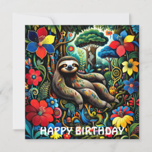 Relaxing Sloth Funny Animal Card