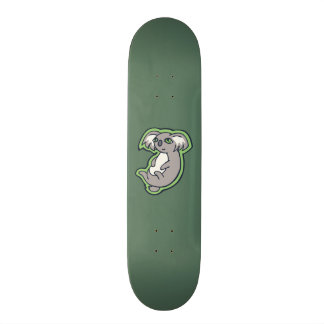Relaxing Smile Grey Koala Green Drawing Design Skateboard