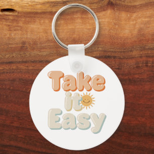 Relaxing "Take It Easy" with Smiling Sun Keychain