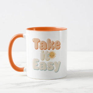 Relaxing "Take It Easy" with Smiling Sun Mug