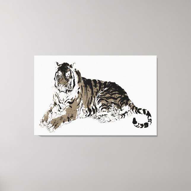 Relaxing Tiger Wrapped Canvas (Front)