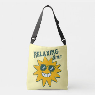 RELAXING time smiling sun with sunglasses Crossbody Bag