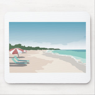 Relaxing Tropical Beach Scene Mouse Pad