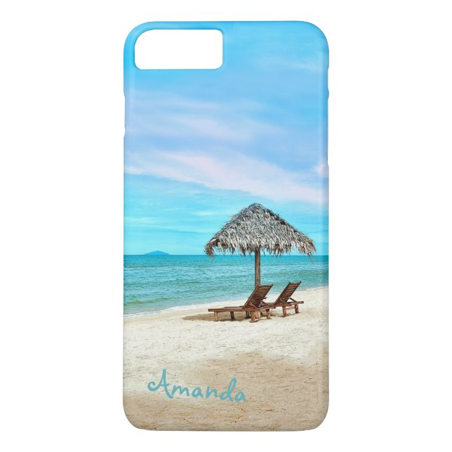 Relaxing Tropical Ocean Beach Landscape Case-Mate iPhone Case (Back)