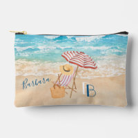 Relaxing Watercolor Beach Scene Name Monogram