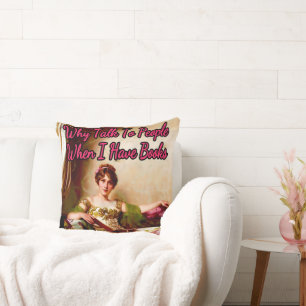 Relaxing While Reading by Frederic Soulacroix Throw Pillow
