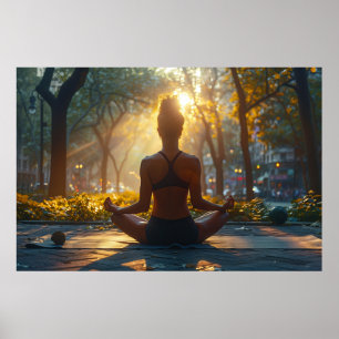 Relaxing with yoga poster