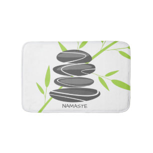 Relaxing zen pebble stone art bath mat design