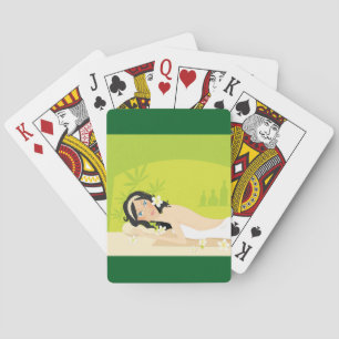 Relaxing Zen Spa Woman Tropical Wellness Playing Cards