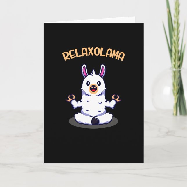 Relaxolama Funny Llama Meditation Alpaca Yoga Card (Front)