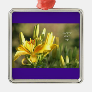 Relay For Life-Never Give Up Gifts-Cancer Survivor Metal Ornament