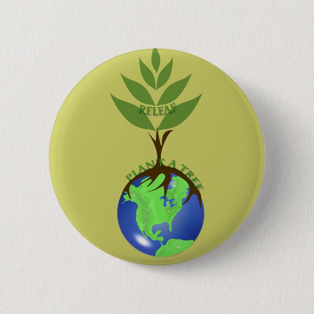 ReLeaf Plant A Tree 2 Inch Round Button (Front)