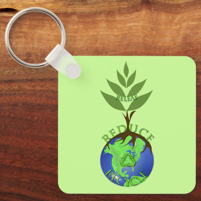 Releaf Reduce Recycle Keychain (Front)