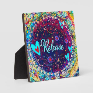 Release Hearts Floral Inspirational Easel Plaque