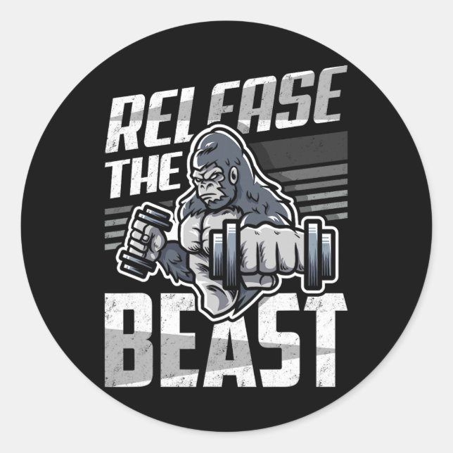 Release The Beast - Bodybuilder Sport Bodybuilding Classic Round Sticker (Front)