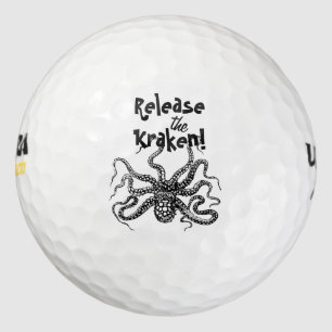 Release The Kraken Pirate Golfer Golf Balls