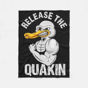 Release The Quackin Duck Bodybuilding  Fleece Blanket